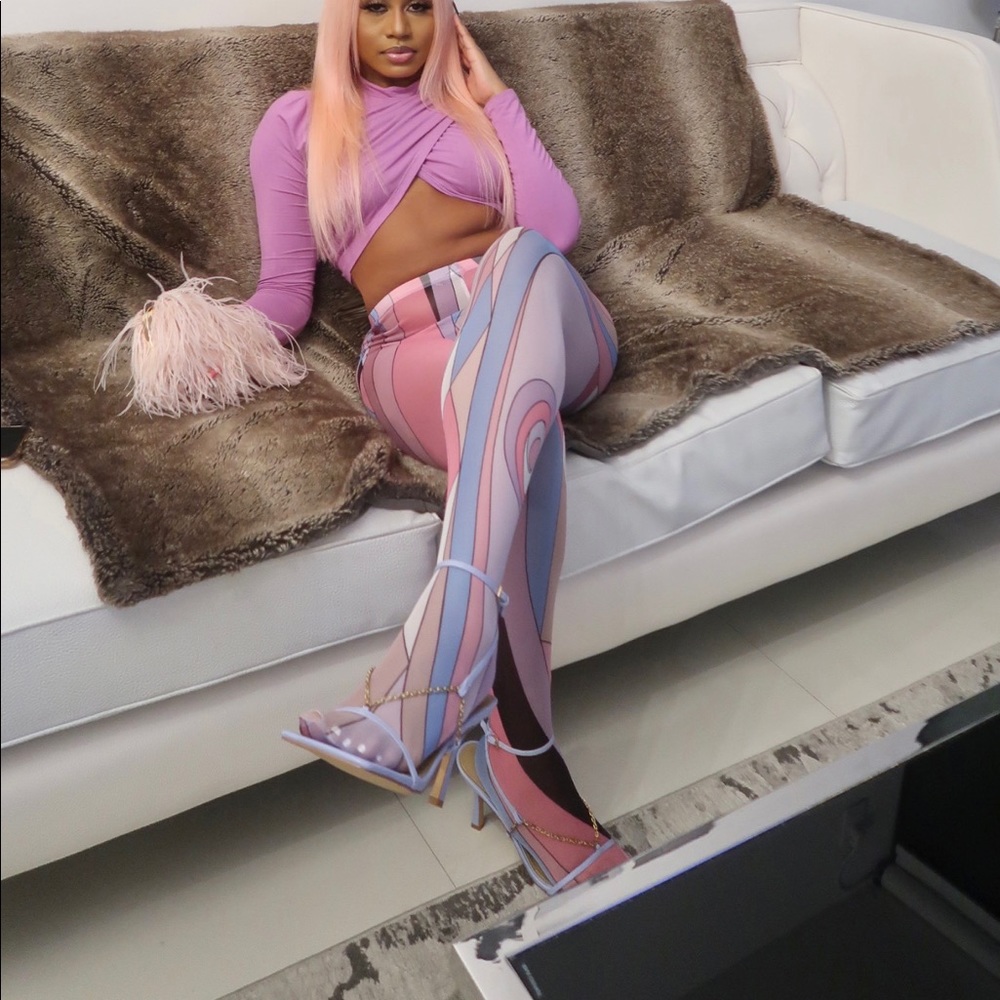 purple, blue, and pink legging set WORN ONCE